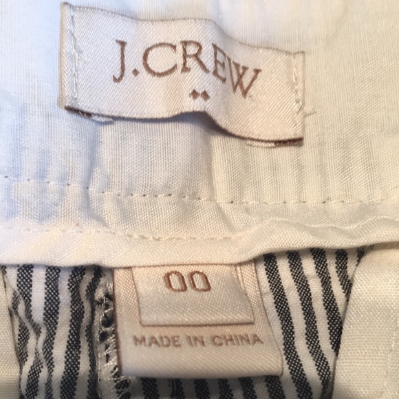 J Crew 00 Striped Seersucker Crop Pants - Picture 3 of 8